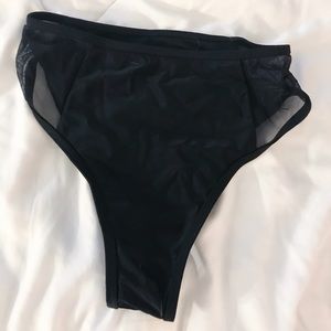 Express high waisted bikini bottoms w mesh sides